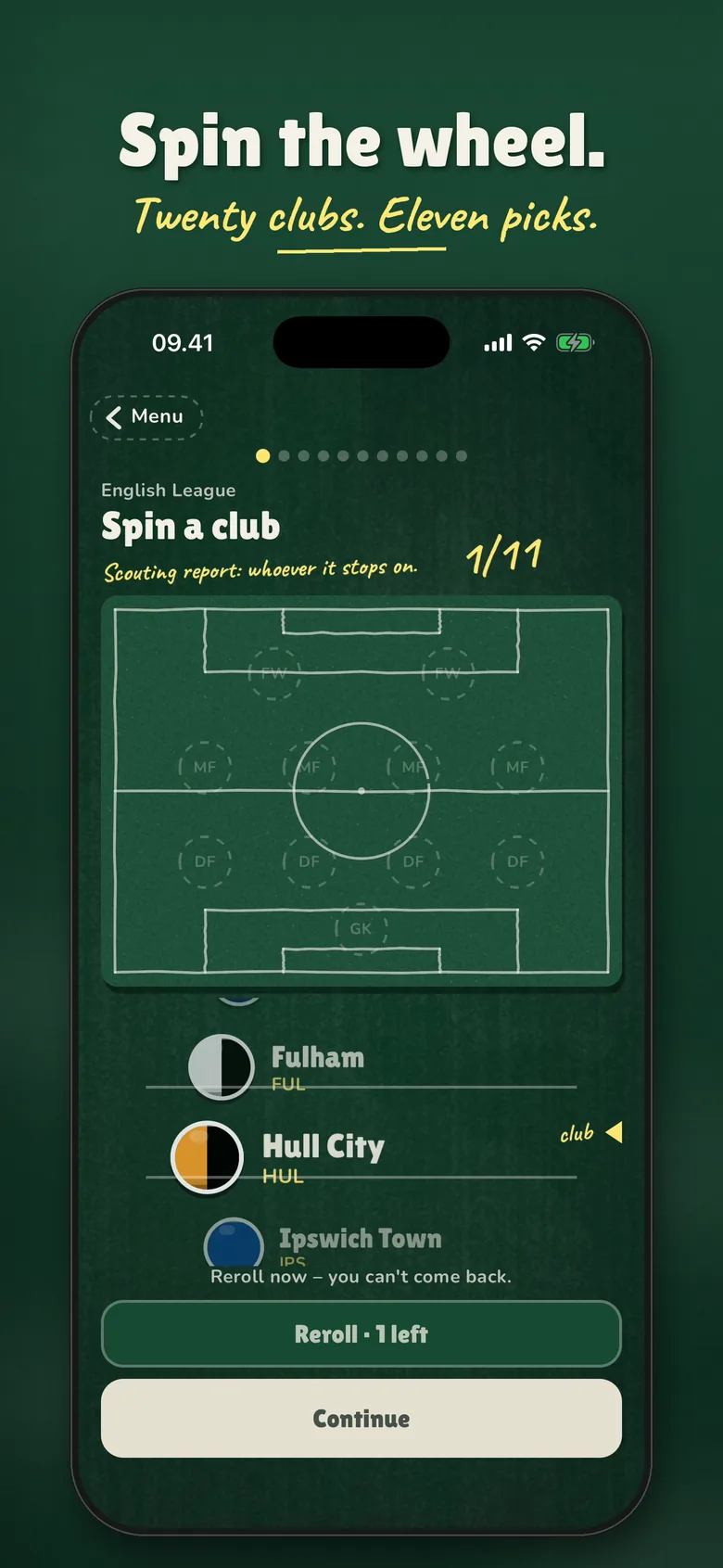 Spinning the club wheel